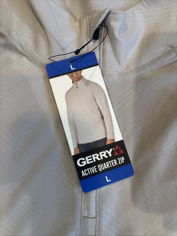 Gerry Men's Light Grey Active Quarter Zip Top (1856546) Sizes Large NWT gallery