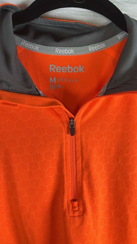 Reebok PlayDry1/4 Zip Long Sleeve/M Sold as PAIR/2 Orange and Green Fathers Day gallery