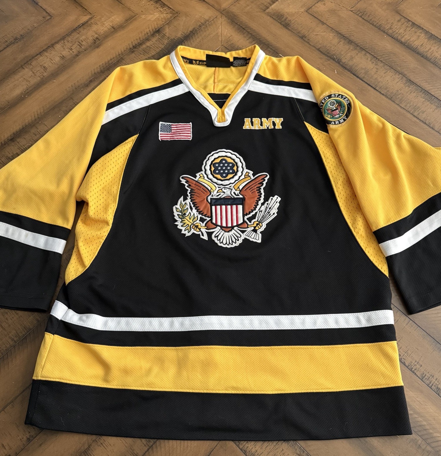 Rapid Dominance U.S. ARMY Black And Yellow Polyester Mesh Jersey Large gallery