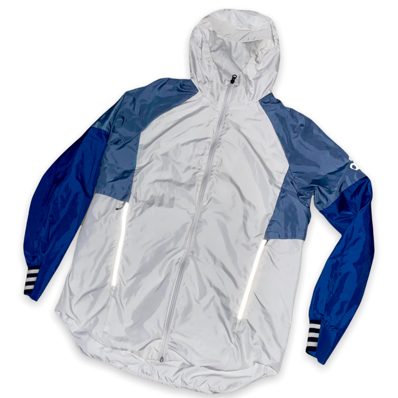 NWT Adidas Equipment Jacket Windbreaker White Blue Cal Surf Sm gallery
