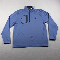 RLX Ralph Lauren Pullover Men Large Blue 1/4 Zip Wicking Golf Shirt Athletic