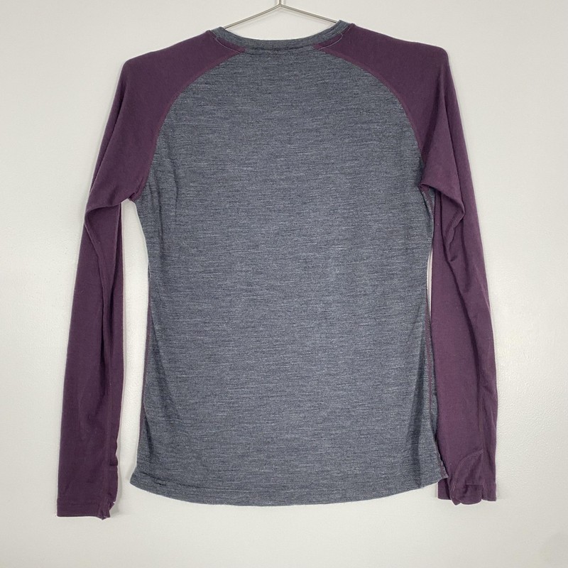 Ridge Shirt Mens Medium Gray Purple Raglan Long Sleeve Colorblock Crewneck Tee gallery