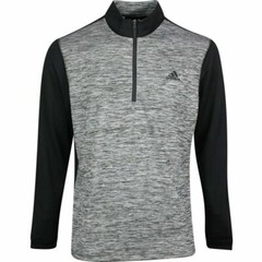 adidas Golf Jacket Mens Quarter Zip Pullover UV Protection Black Small or Medium