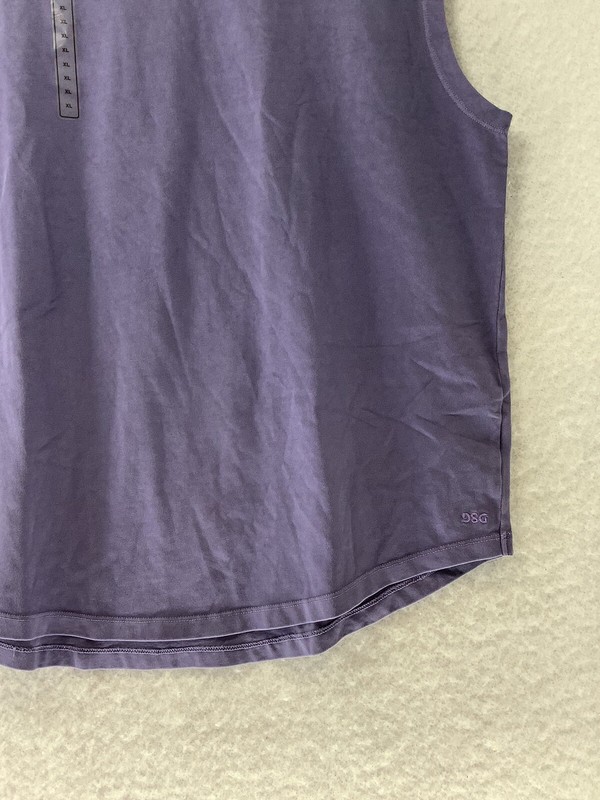 DSG Men's Heavyweight Jersey Muscle Sleeveless Grape Gray Tank Top Size XL gallery
