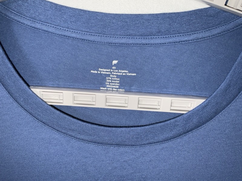 NWT Men’s Fabletics 24-7 Tee T-Shirt Anti-Stink Sweat Wicking Classic Indigo 4X gallery