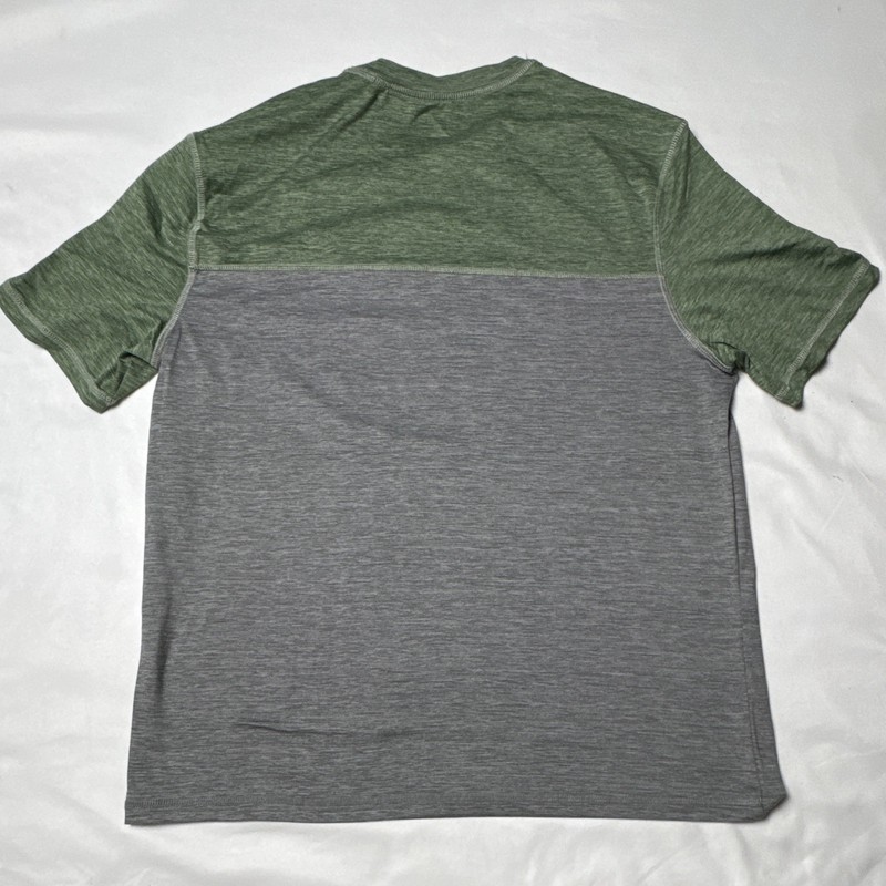 G.H. Bass & Co. For Hard Service Men's M Green/Gray Colorblock Crew Tee gallery