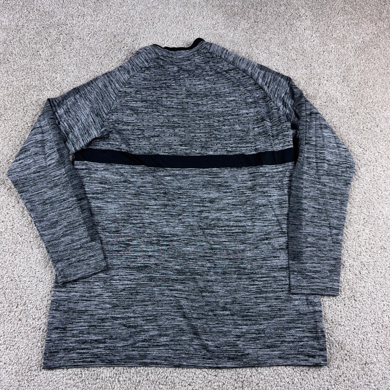 Nike Shirt Mens Medium Gray Black Blade Collar 1/4 Zip COver Up Golf Performance gallery