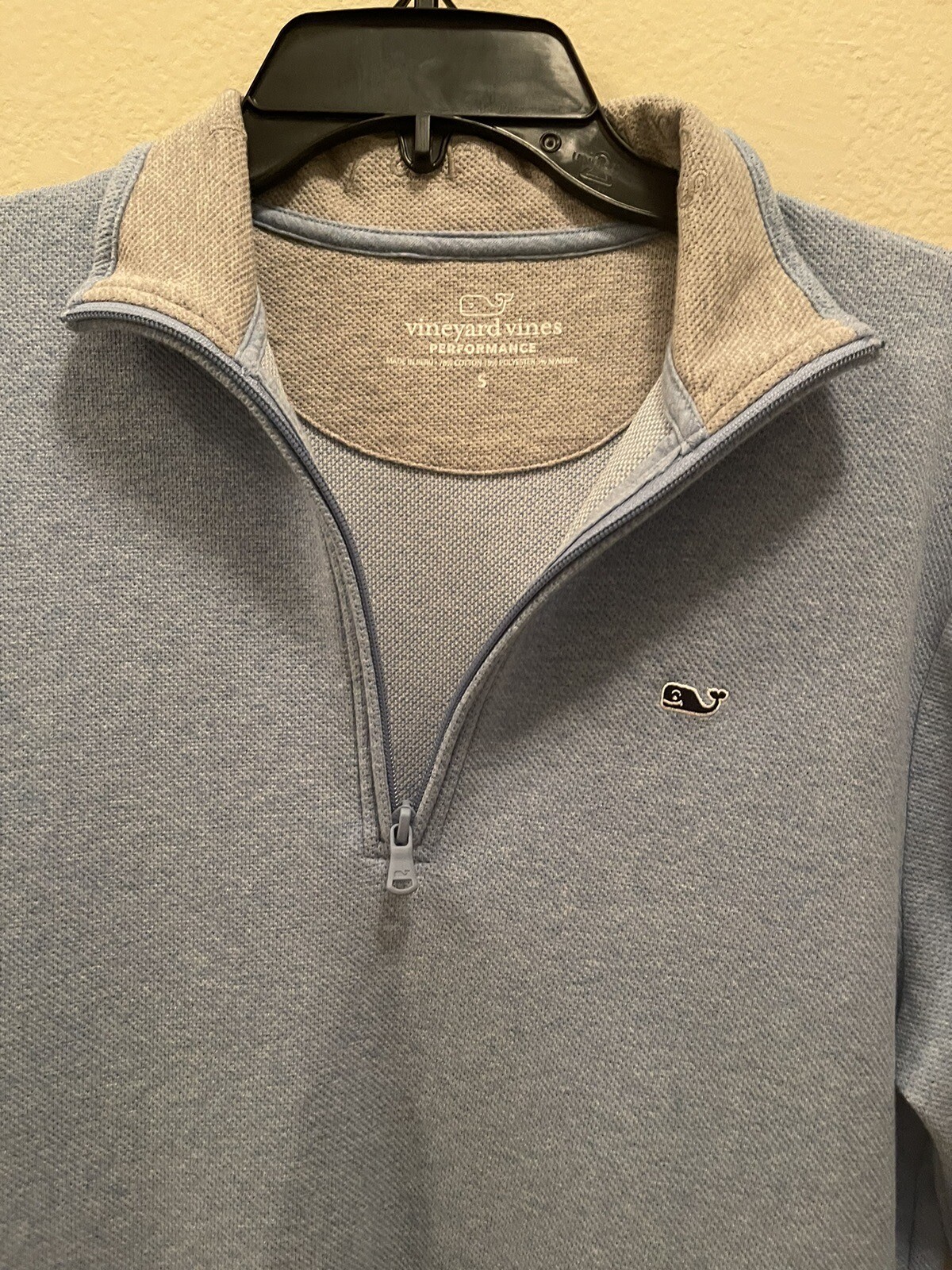 Vineyard Vines 1/4 Zip Performance Long Sleeve Pique Shirt Adult Small Blue gallery