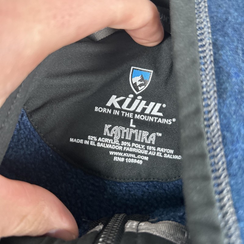 Kuhl Pullover Mens Large Blue Kashmira 1/4 Zip Fleece Hiking Shirt Base Layer gallery