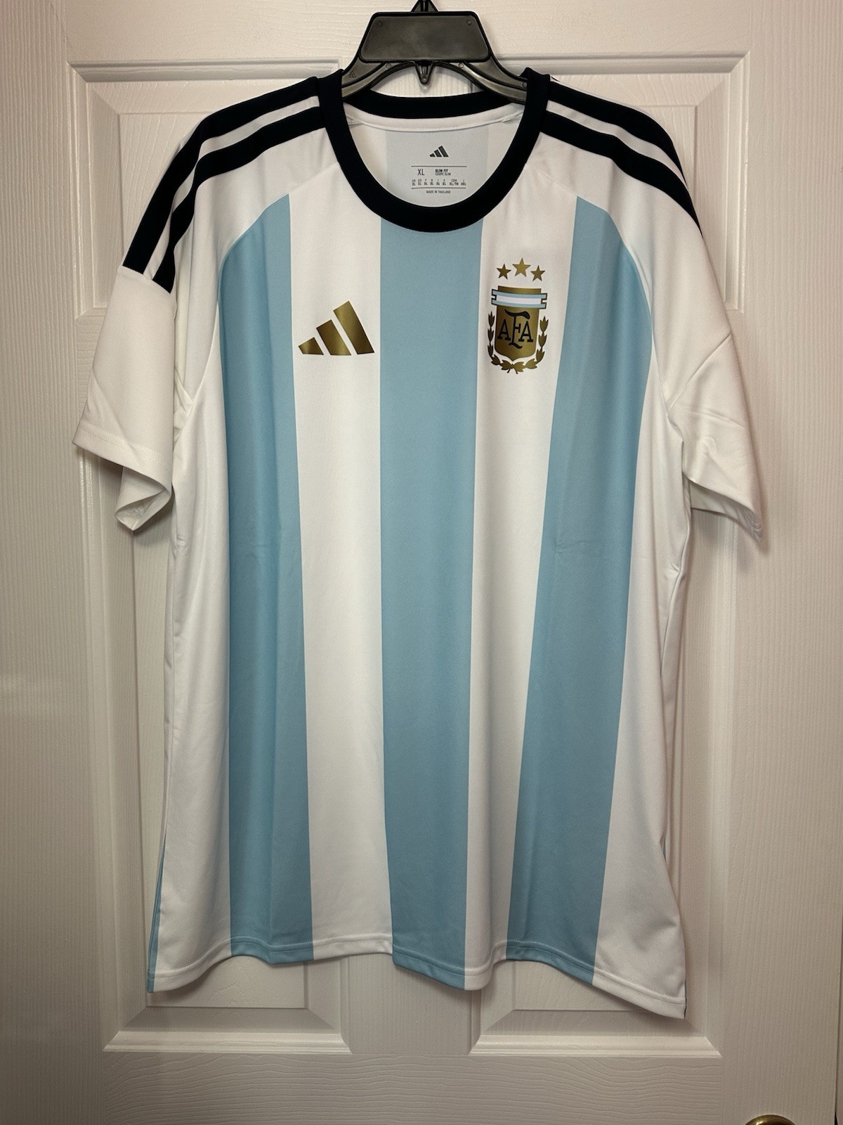Size XL adidas Argentina AFA Home Soccer Jersey Fan KA8069 Mens White Blue NWT gallery