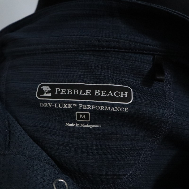 Pebble Beach Pullover Mens Medium Dry-Luxe Performance Golf Blue Long Sleeve gallery