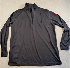 Scottevest Shirt Mens XL Gray Mock Neck 1/4 Zip TEC Pullover Lightweight L/S