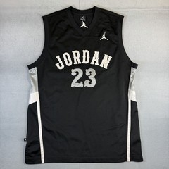 Vintage Air Jordan Sleeveless Tank Top Jersey Mens XXL Black Y2K Mesh Jumpman 23
