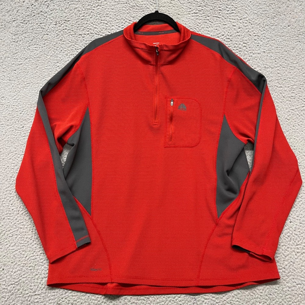 Nike ACG Pullover Mens XXL Red 1/4 Zip Fit Dry Mock Neck Outdoors Hiking Gorp