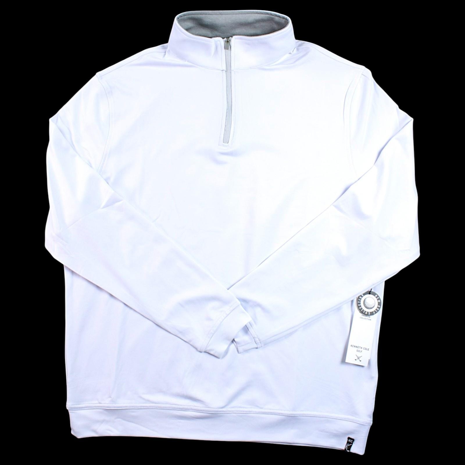 Kenneth Cole Golf Pullover Mens M White 1/4 Zip Stretch Performance $69 NEW gallery