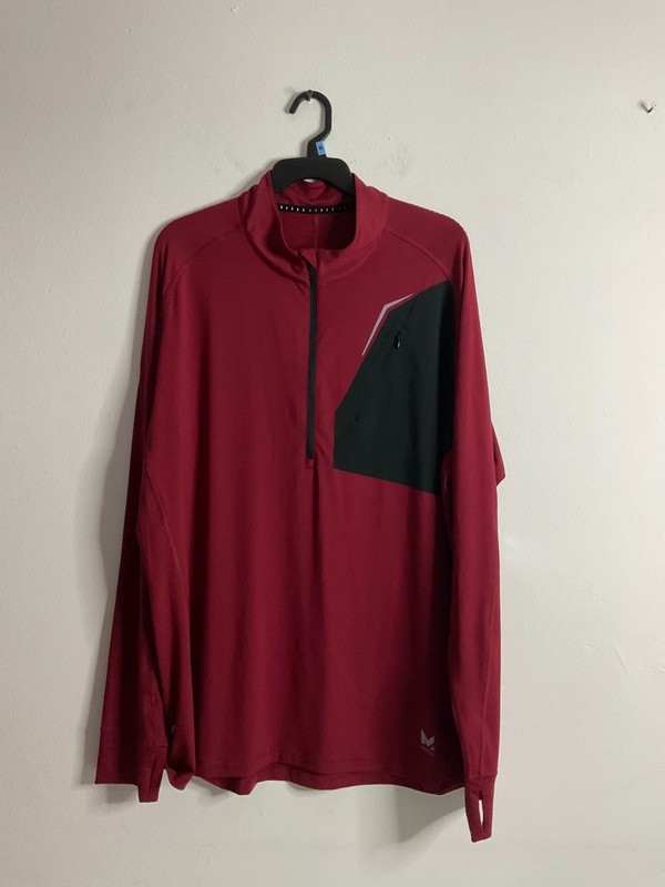Mission Men's VaporActive Lightweight 1/4 Zip Long Sleeve Pullover Burgundy XXL gallery