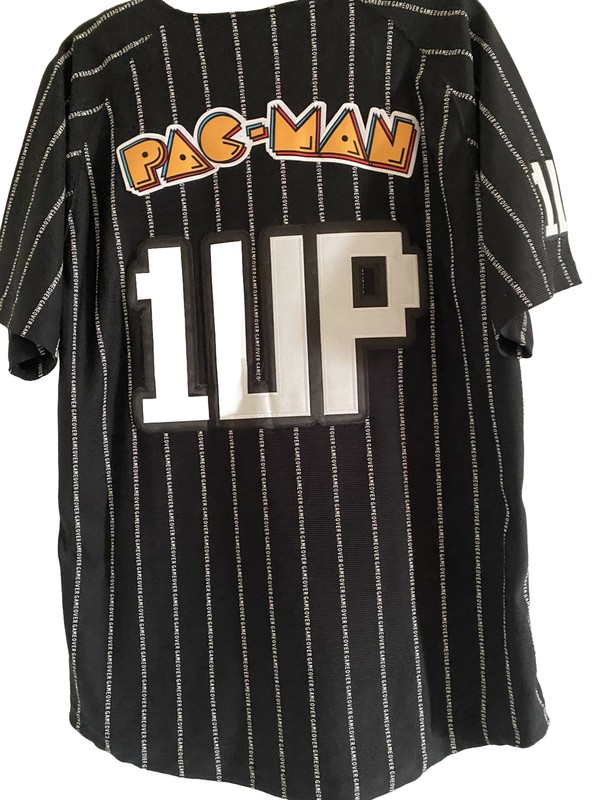 Super PAC MAN Jersey Headgear Classics Retro Gaming Baseball Shirt Large NEW gallery