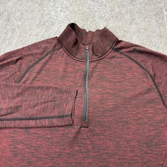 Lululemon Soft Jersey Half Zip Pullover Men L Red Heather Lightweight Classic