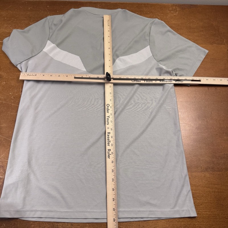 Nike Shirt Mens Large Gray Henley Golf Short Sleeve Snap Modern Fit gallery