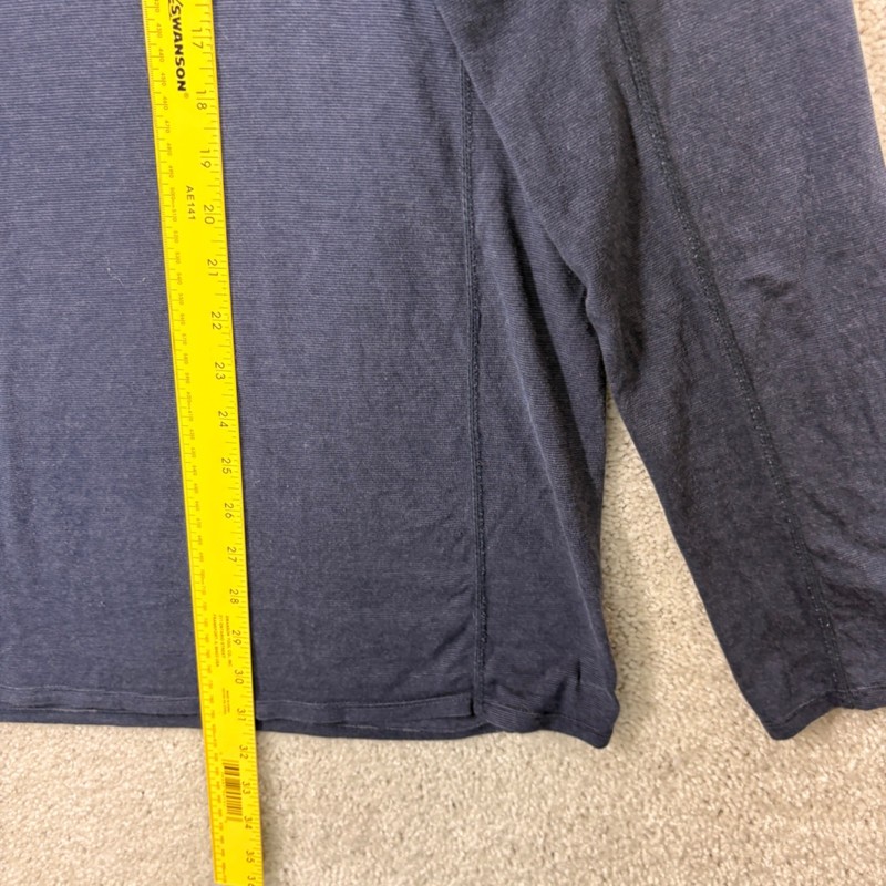 Hylete Henley Shirt Mens Size XL Blue Long Sleeve Athleisure Yoga Training gallery