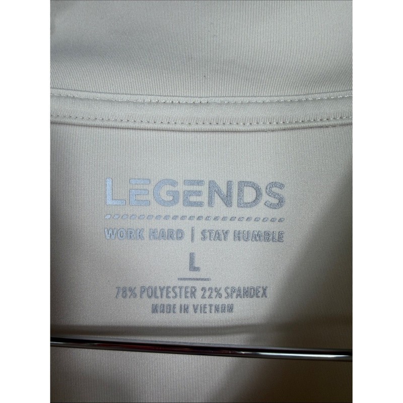 Legends Light Beige Quarter-Zip Pullover Performance Long Sleeve. Mens Size L gallery