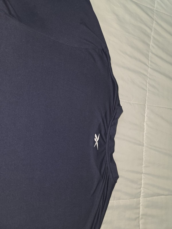 Reebok Men's Basic T-Shirt Navy Short Sleeve L Lightweight Polyester Gym gallery