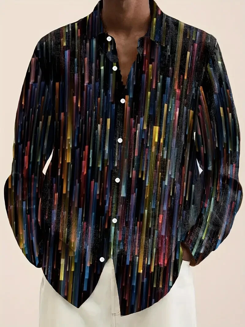 Mens 5XL BIG Long Sleeve DRESS - Casual Shirt New 2025 BLACK & WHITE gallery