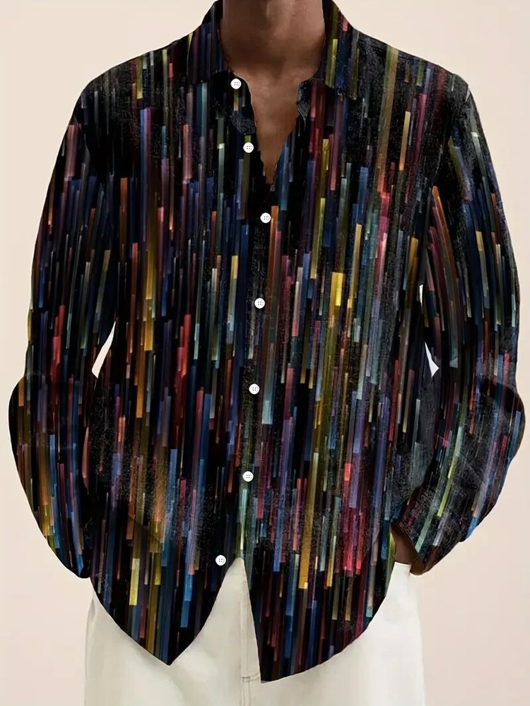 Mens 5XL BIG Long Sleeve DRESS - Casual Shirt New 2025 BLACK & WHITE