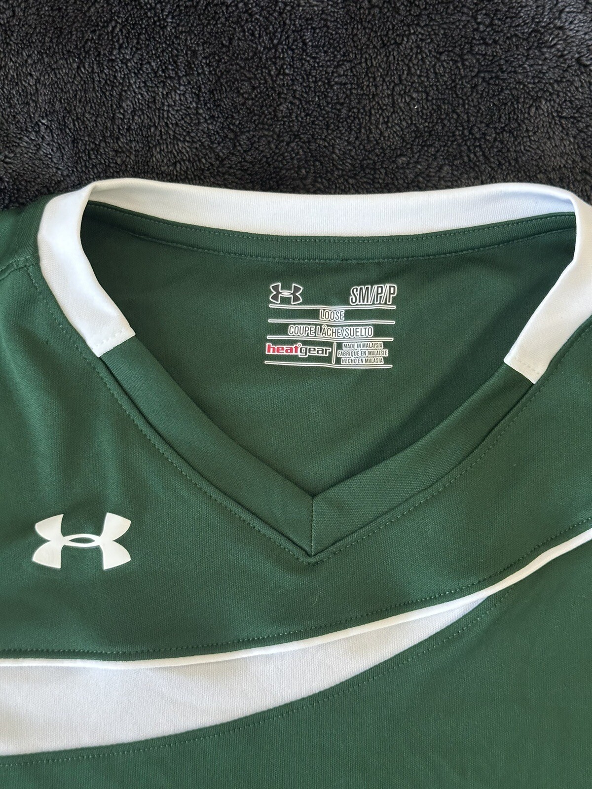 NEW Men's Under Armour Strike Green & White Soccer Jersey Shirt Small gallery