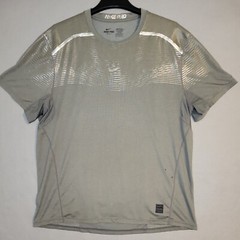 Nike Shirt Mens 2XL Pro Compression Fitted Dri Fit Stretch Crew Neck Silver Gray