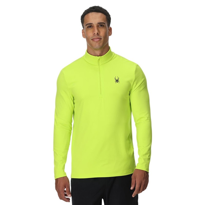 Men's SPYDER Prospect 1/2 Zip T-Neck Mid-Layer Top - LIME gallery