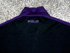 Men’s POLO Golf RL 1/4 Zip Pullover L BLACK w/Purple Trim & POLO w/Golf Log