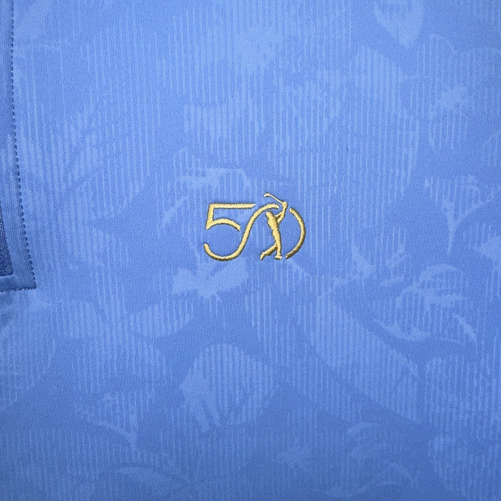 Peter Millar Men’s Medium Floral Blue 1/4 Zip Long Sleeve 50th Anniversary gallery