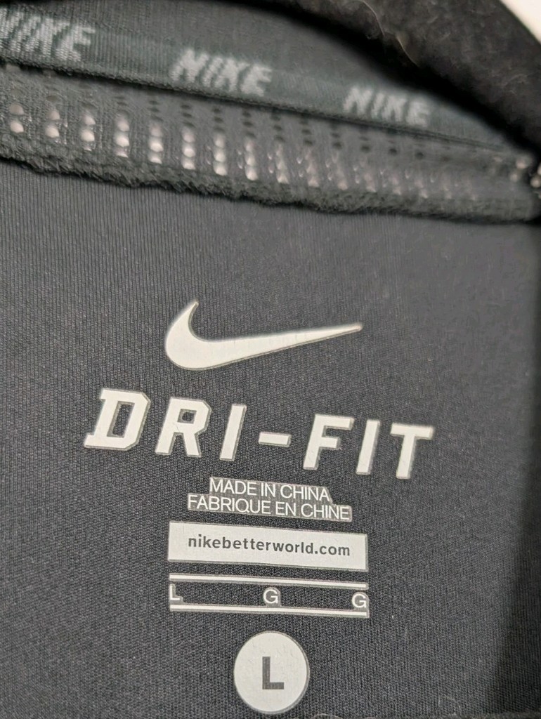 Nike Dri-FIT Football Shield Training T-Shirt Men’s L Large Black Volt Mesh Side gallery