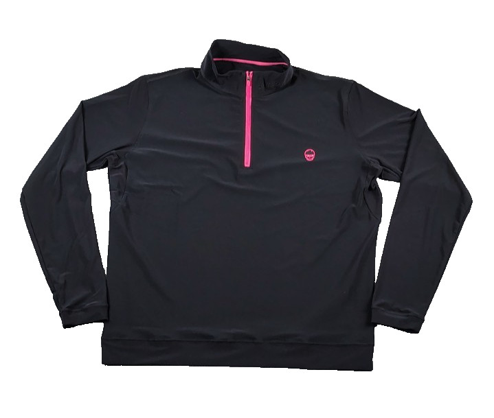 SWAG Performance Golf Drop 2.0 Skull Quarter-Zip Pullover Mens L Black Neon Pink gallery
