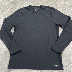 Nobull Shirt Mens Size Large Black Waffle Knit Long Sleeve Performance Athletic