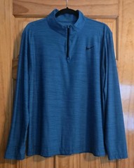 Nike Dri-Fit Oasis Blue Pullover Men’s Large Breathable Long Sleeve 1/4 Zip •EUC