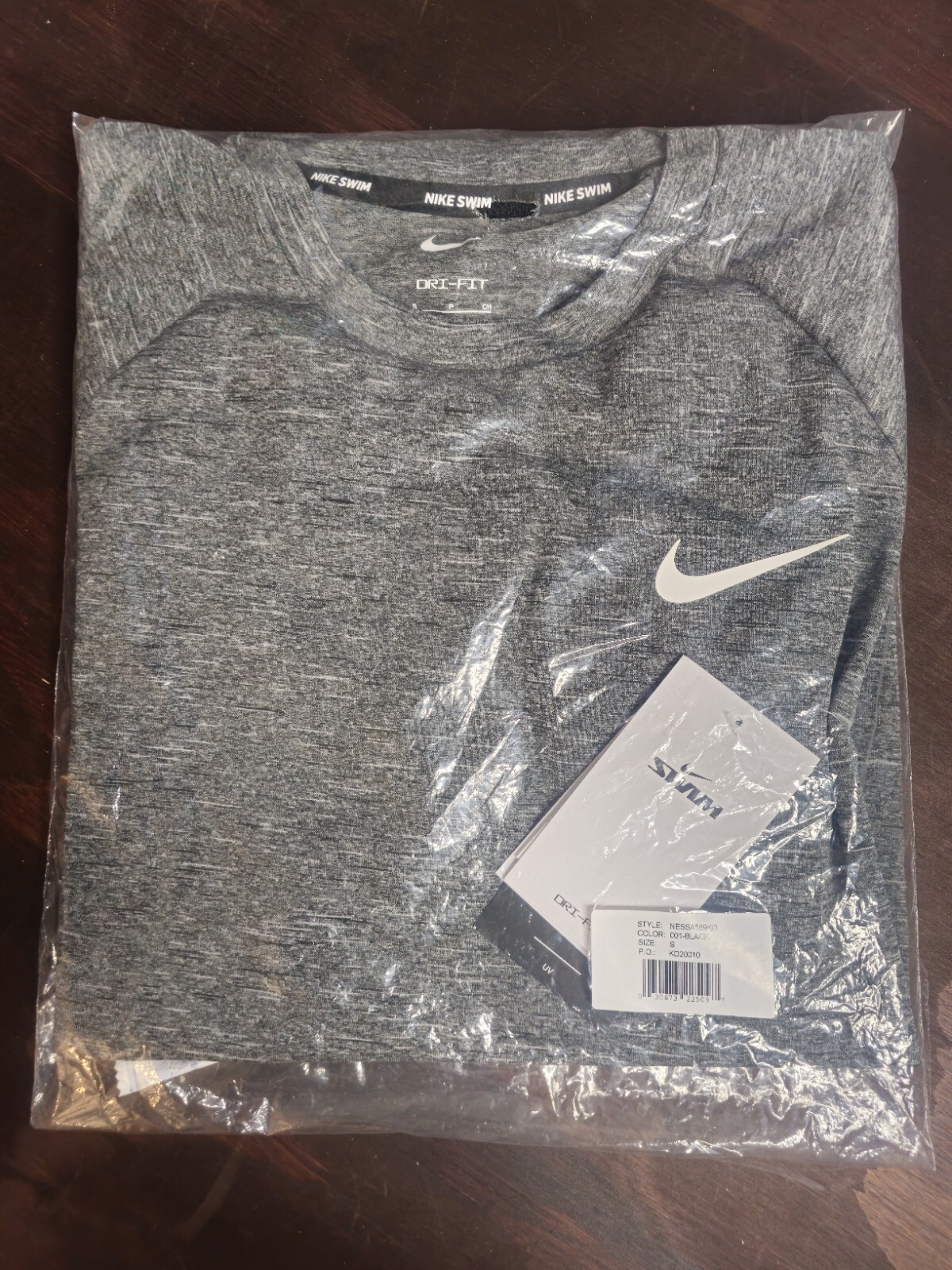 Nike Swim Dri-Fit Shirt UPF 40+ New With Tags | Gray Size Small gallery