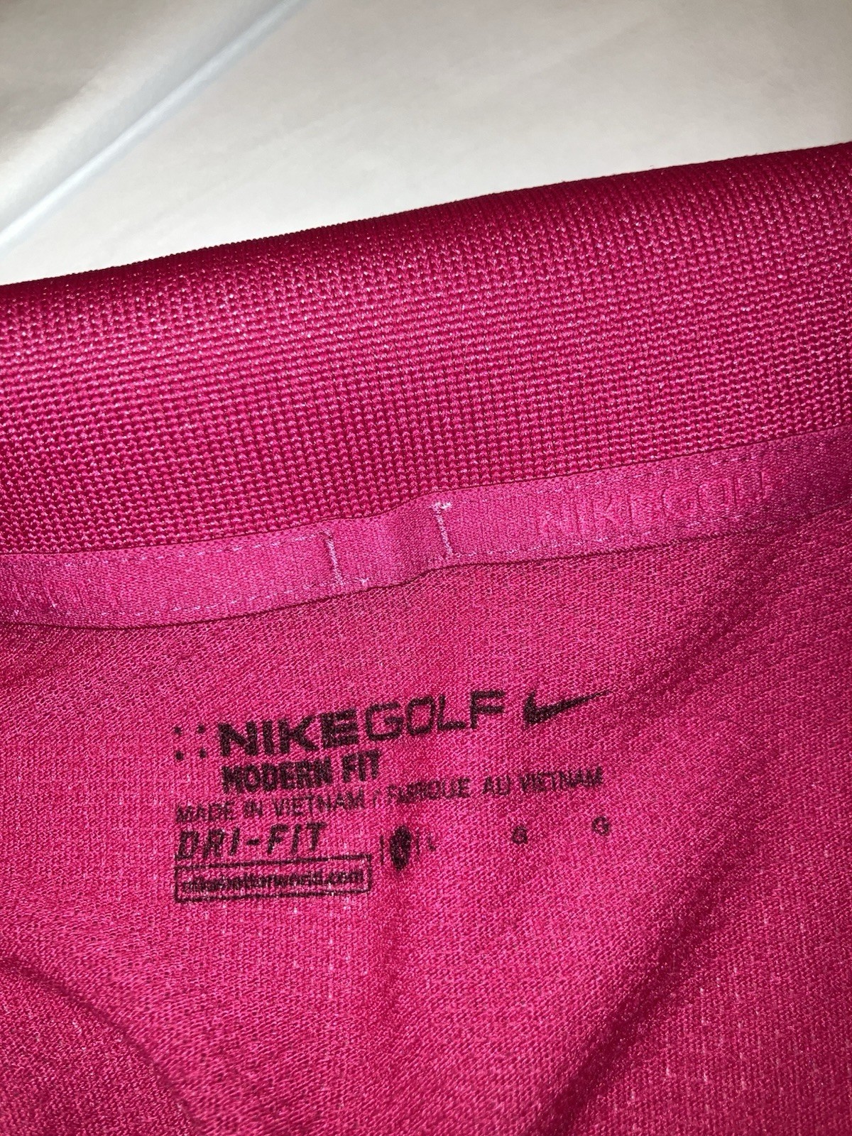 Nike Golf Dri Fit Modern Fit Pink Polo Golf Shirt Men’s Size Large gallery