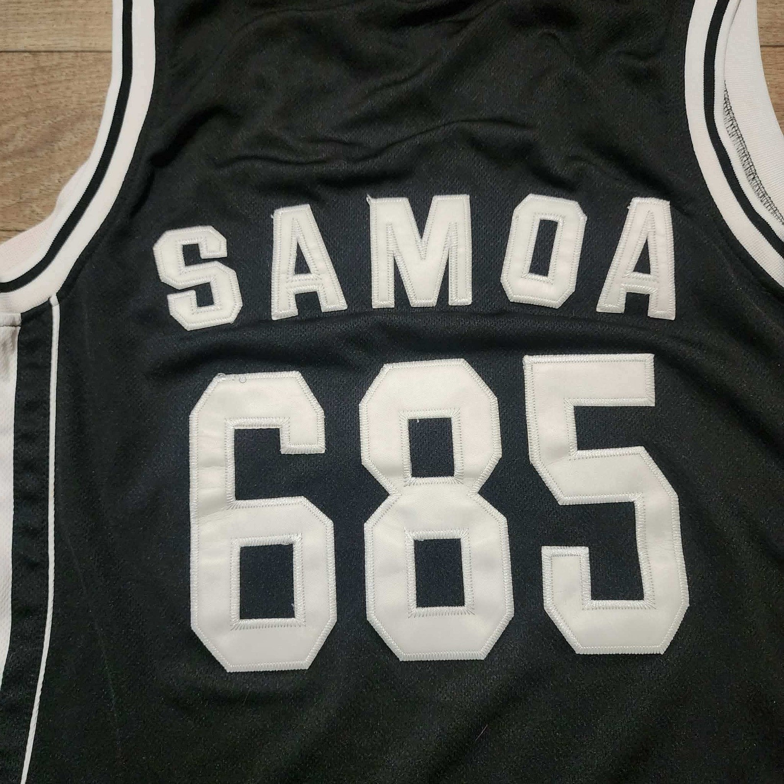 Recon Samoa 685 Basketball Jersey Tank Top Mens XL Black White Tackle Twill Mesh gallery
