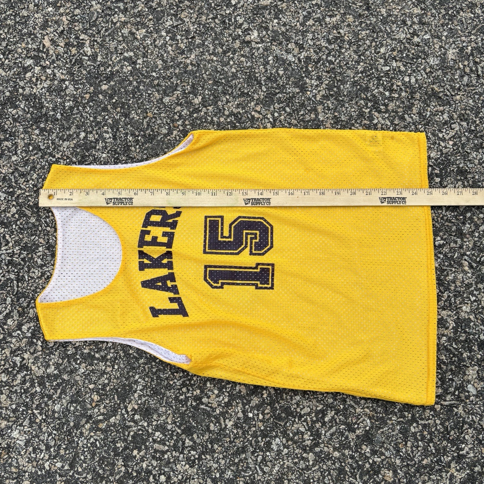 Badger Sport Lakers #15 Reversible Basketball Jersey Size Youth L Yellow Black gallery