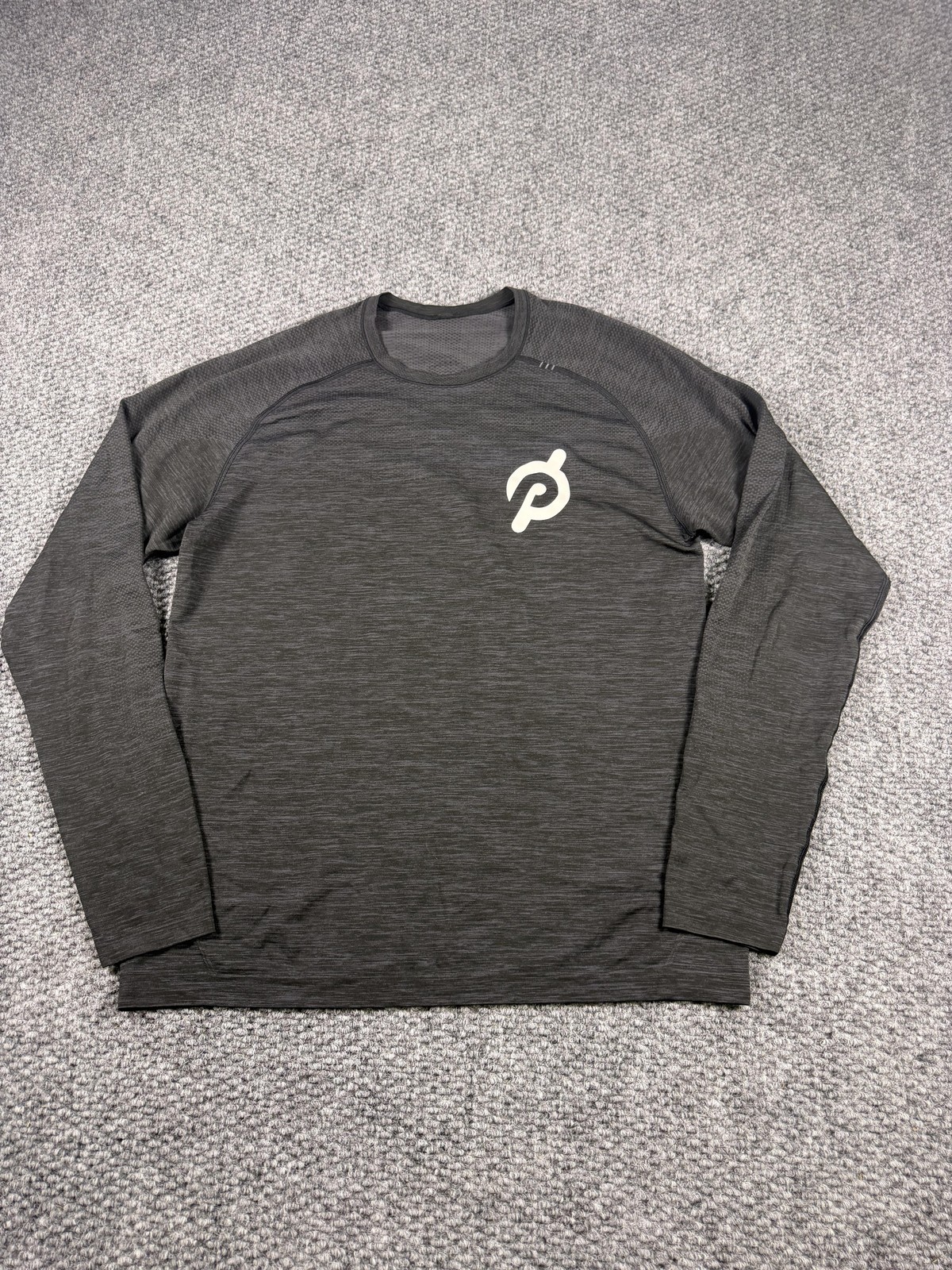 Peloton Shirt Mens M Lululemon Gray Long Sleeve Athletic Tee Training Gym gallery