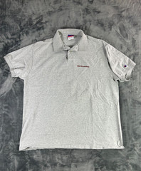 Vintage Champion Polo Shirt XL Gray Northeastern University Embroidered Logo USA