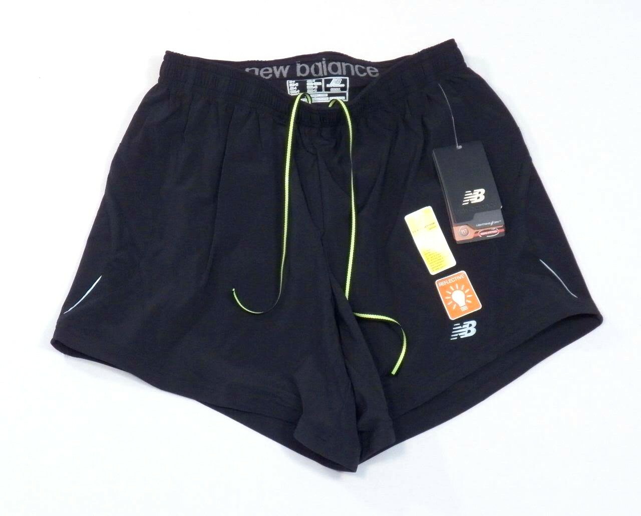 New Balance Lightning Dry Semi Fitted Lined Black Running Shorts Men's NWT gallery