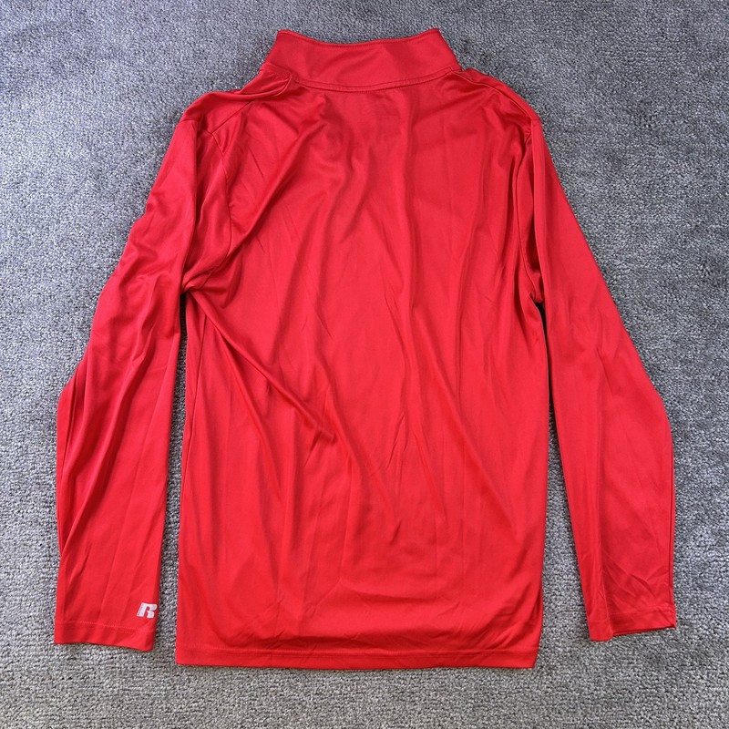 Georgia Bulldogs 1/4 Zip Mens M Russell Long Sleeve Pullover Red Polyester Shirt gallery