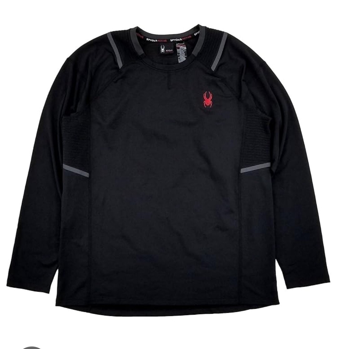 Spyder Mens Blazing Black Stretch Quick Dry Active Long Sleeve Shirt X-Large gallery