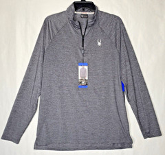 Spyder Men’s 1/4 Zip Moisture Wicking Reflective Pullover Size Large Color Gray