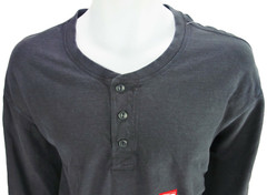Large Coleman Black Raven T Shirt Top Baselayer Pullover Henley Lounge