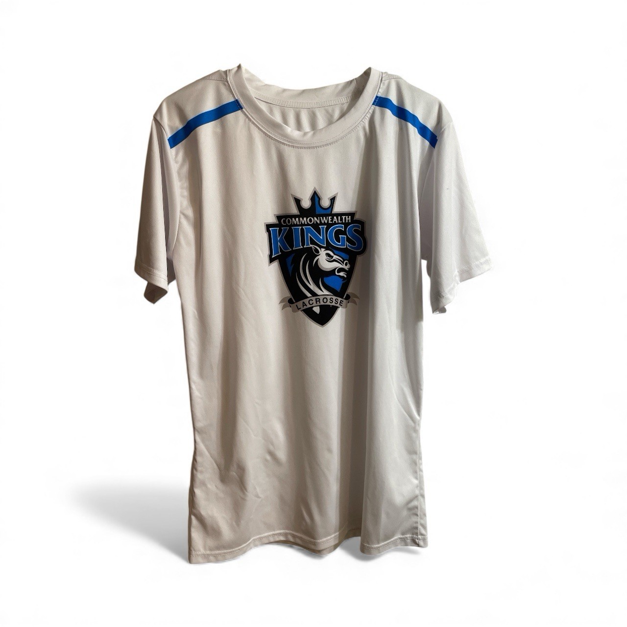 Commonwealth Kings Lacrosse Performance T-Shirt White Blue Men’s Size S Dri-Fit gallery