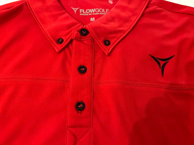 FLOW GOLF DRIVEN BY FLOW SOCIETY MEN'S RED ARGYLE POLO SHIRT SIZE MEDIUM NWT $49 gallery